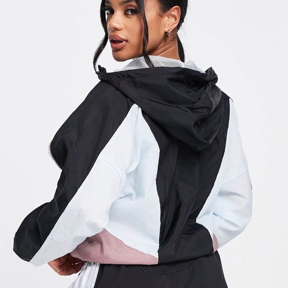 adidas Women's Training colourblock 1/4 zip hooded track Jersey - Picture 2 of 6
